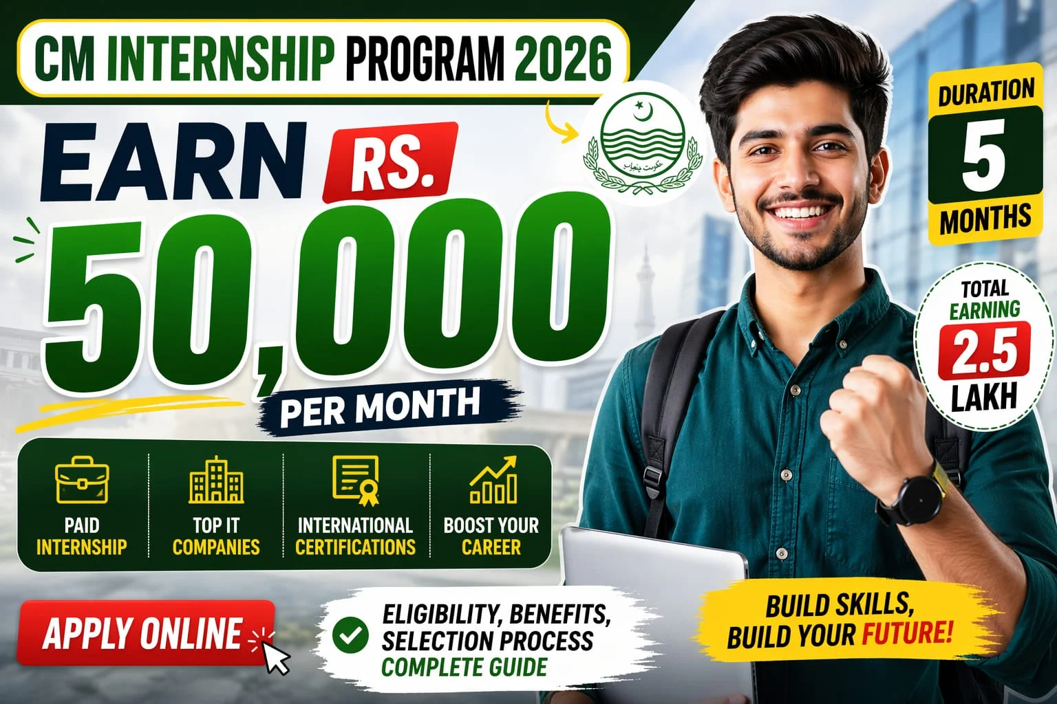 Earn Rs 50,000 through CM Internship Program 2026