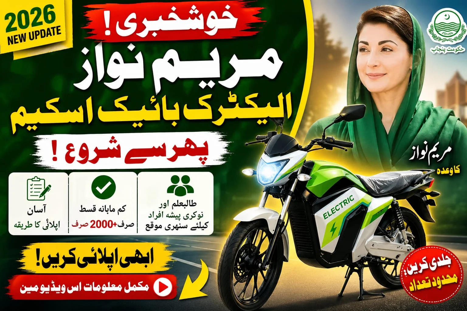 Maryam Nawaz Electric Bike Scheme 2026 – Complete Guide